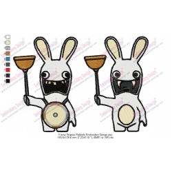 Funny Shapes Rabbids Embroidery Design